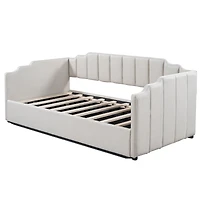 Streamdale Upholstered Daybed with Underneath Storage, Twin Size, White