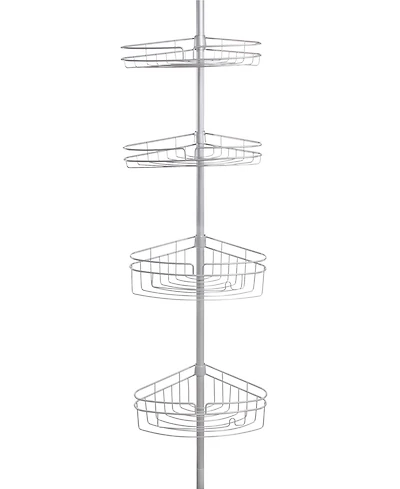 Kenney 4-Tier Spring Tension Razor Holder Shower Corner Pole Caddy
