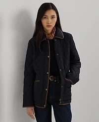 Lauren Ralph Women's Quilted Velboa-Lined Coat