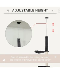 Streamdale Furniture PawHut Adjustable Height Cat Tree with Multiple Activities and Scratching Posts