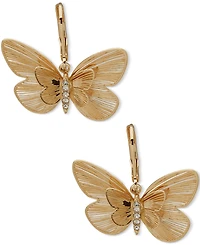 lonna & lilly Gold-Tone Pave Butterfly Drop Earrings