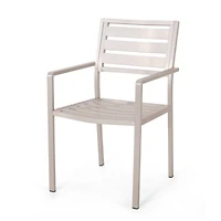 Streamdale Furniture Outdoor Modern Aluminum Dining Chair, Silver