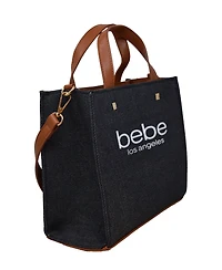 Bebe Rian Canvas Medium Satchel Bag