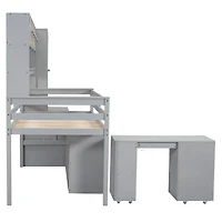 Streamdale Twin Loft Bed with Desk, Storage & Shelves