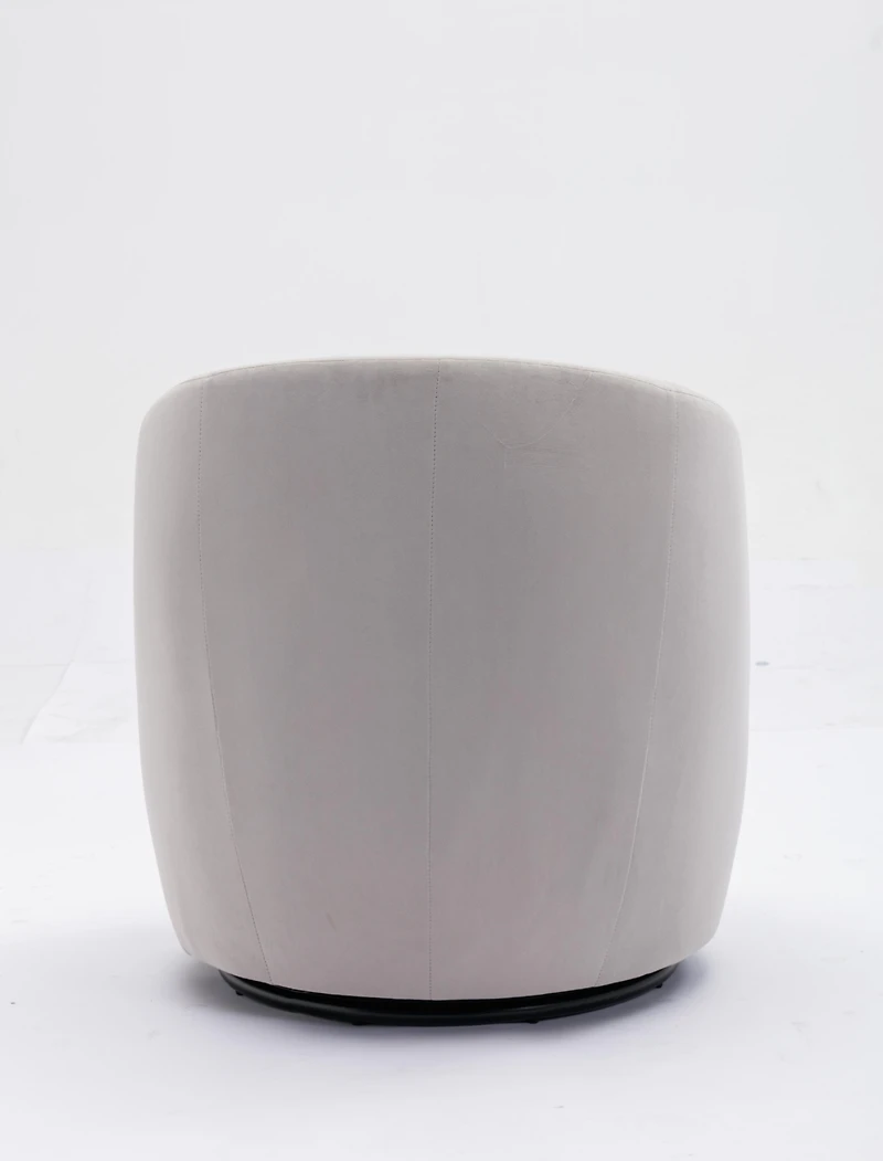 Simplie Fun Velvet Fabric Swivel Accent Armchair Barrel Chair With Powder Coating Metal Ring