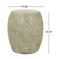 Simplie Fun Bohemian Barrel Side Table Intricate, Textural, & Versatile