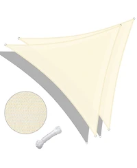 2 Pack 20 Ft 97% Uv Block Triangle Sun Shade Sail Canopy Cover Net Outdoor Patio