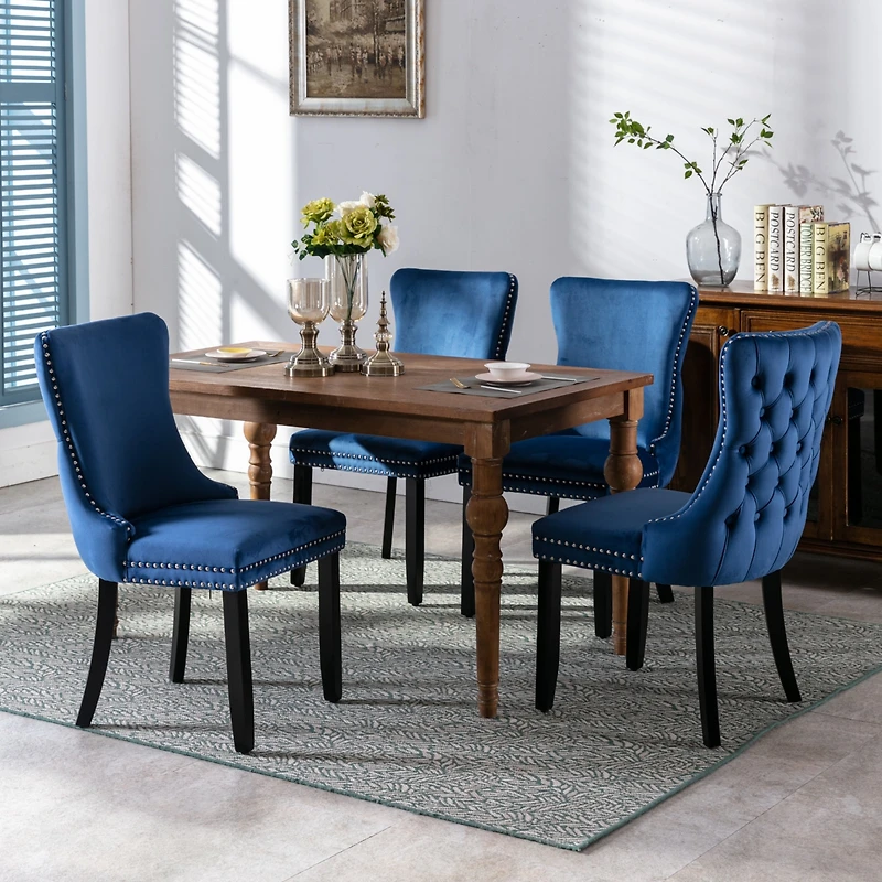 Streamdale Blue Upholstered Dining Chairs, Set of 2
