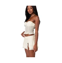 Edikted Women's Jojo Strapless Sheer Mesh Corset Top