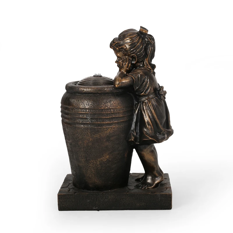 Tranquil Garden Fountain with Cascading Waterfall, Led Lights, and Exquisite Detail
