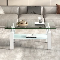 Streamdale Clear Glass Coffee Table (2-Tier)
