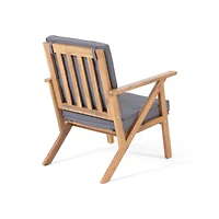 Simplie Fun Acacia Wood Outdoor Patio Set with Water-Resistant Cushions