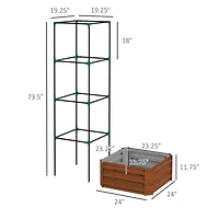 Streamdale Furniture Galvanized Steel Raised Planter with Trellis for Tomatoes