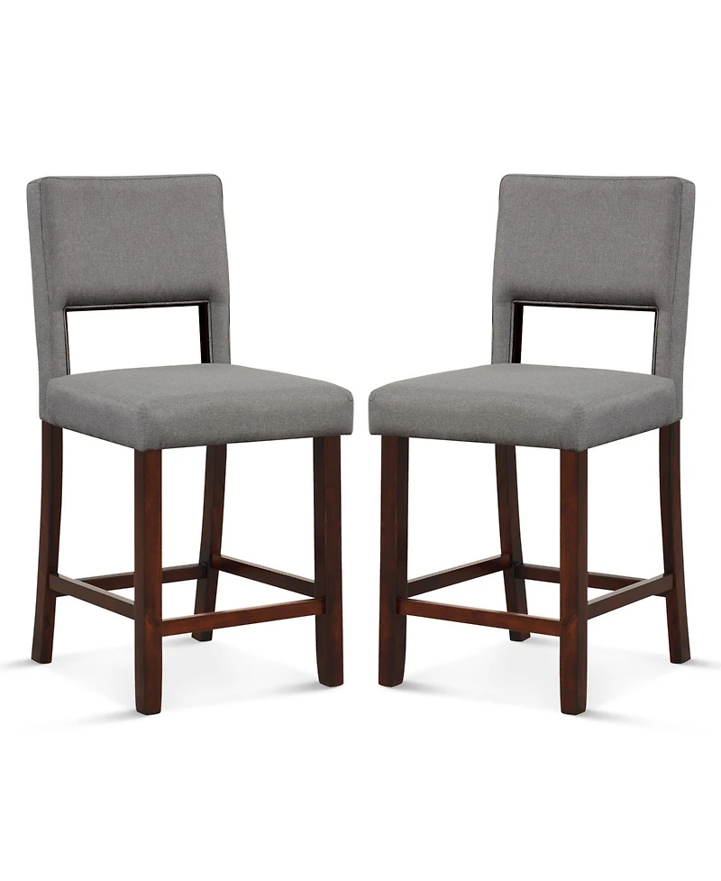 Slickblue 2 Piece Bar Chair Set with Hollowed Back and Rubber Wood Legs