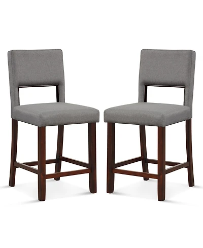 Slickblue 2 Piece Bar Chair Set with Hollowed Back and Rubber Wood Legs
