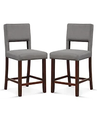 Slickblue 2 Piece Bar Chair Set with Hollowed Back and Rubber Wood Legs