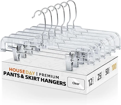 14 inch Plastic Pant & Skirt Hangers with Adjustable Clips
