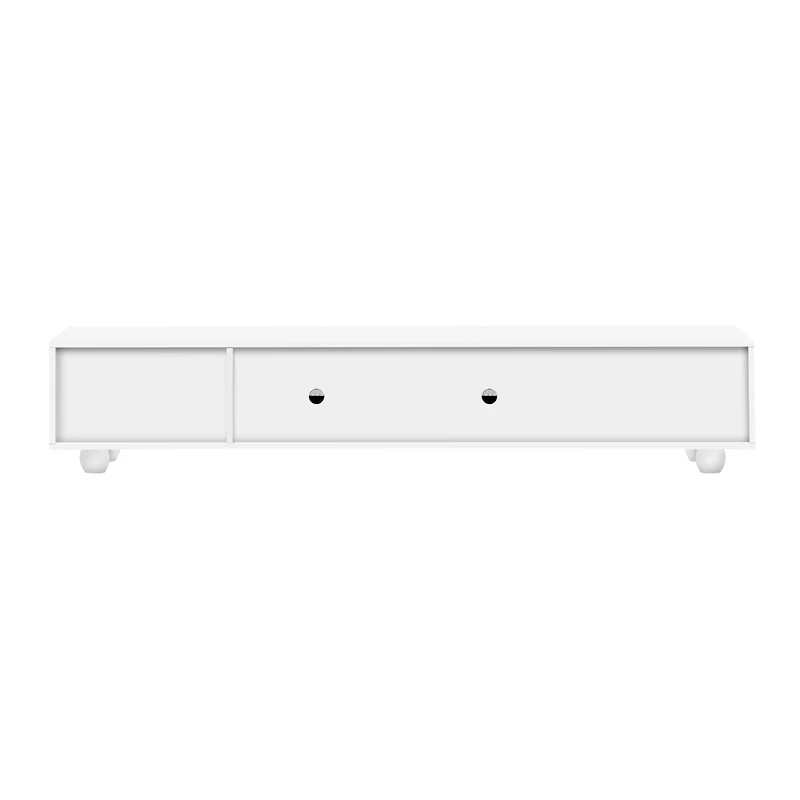Streamdale Contemporary Sleek Tv Stand with Glass-Front Cabinet and Drawers