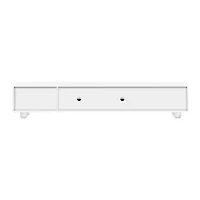 Streamdale Contemporary Sleek Tv Stand with Glass-Front Cabinet and Drawers