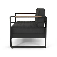 Streamdale Furniture Cozy Outdoor Coffee Haven Aluminum Frame, Dark-Grey Cushions