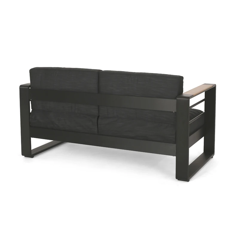 Streamdale Furniture Cozy Outdoor Coffee Haven Aluminum Frame, Dark-Grey Cushions