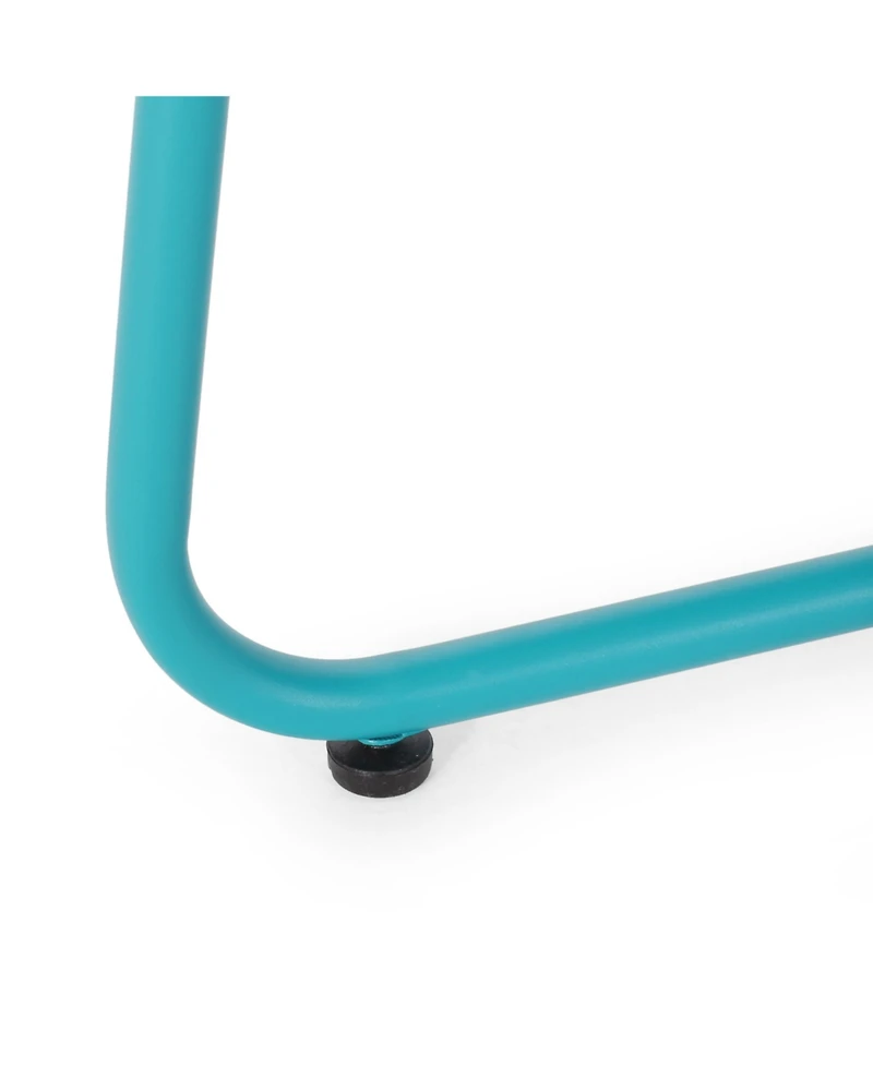 Simplie Fun Modern Steel End Table with X-Shaped Base and Comple