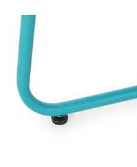 Simplie Fun Modern Steel End Table with X-Shaped Base and Comple