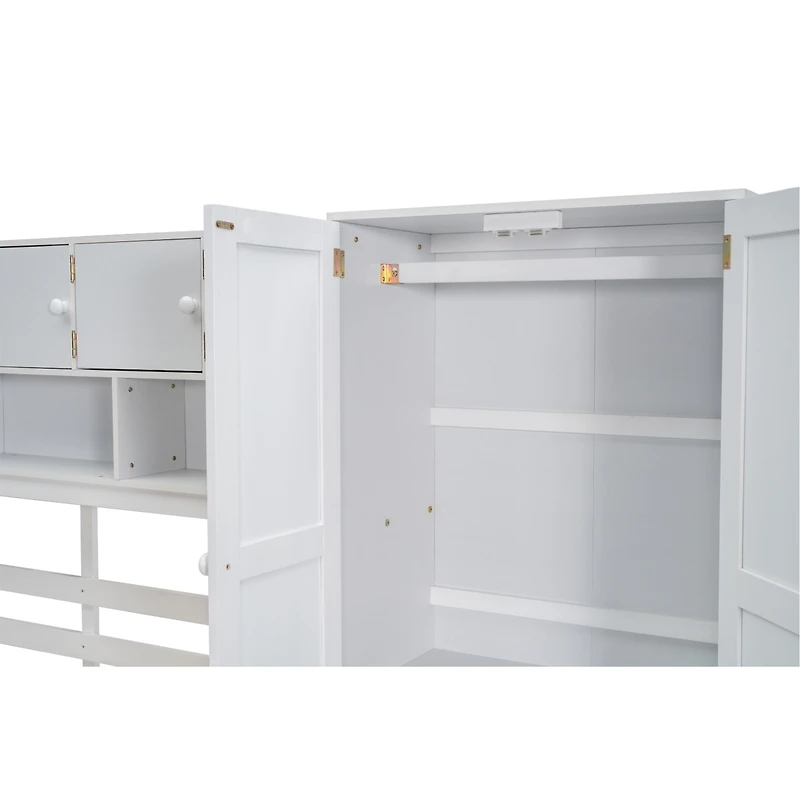 Streamdale Wooden Loft Bed with Storage and Desk