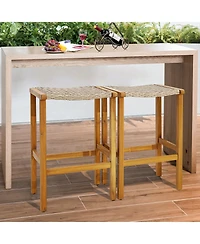 Slickblue Patio Wood Bar Stools for Outdoors