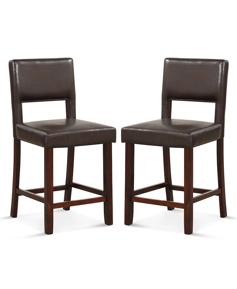 Slickblue 2 Piece Bar Chair Set with Hollowed Back and Rubber Wood Legs