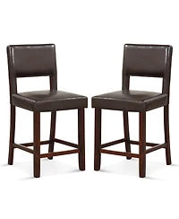 Slickblue 2 Piece Bar Chair Set with Hollowed Back and Rubber Wood Legs