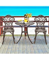 Slickblue 3 Pieces Cast Aluminum Bistro Set