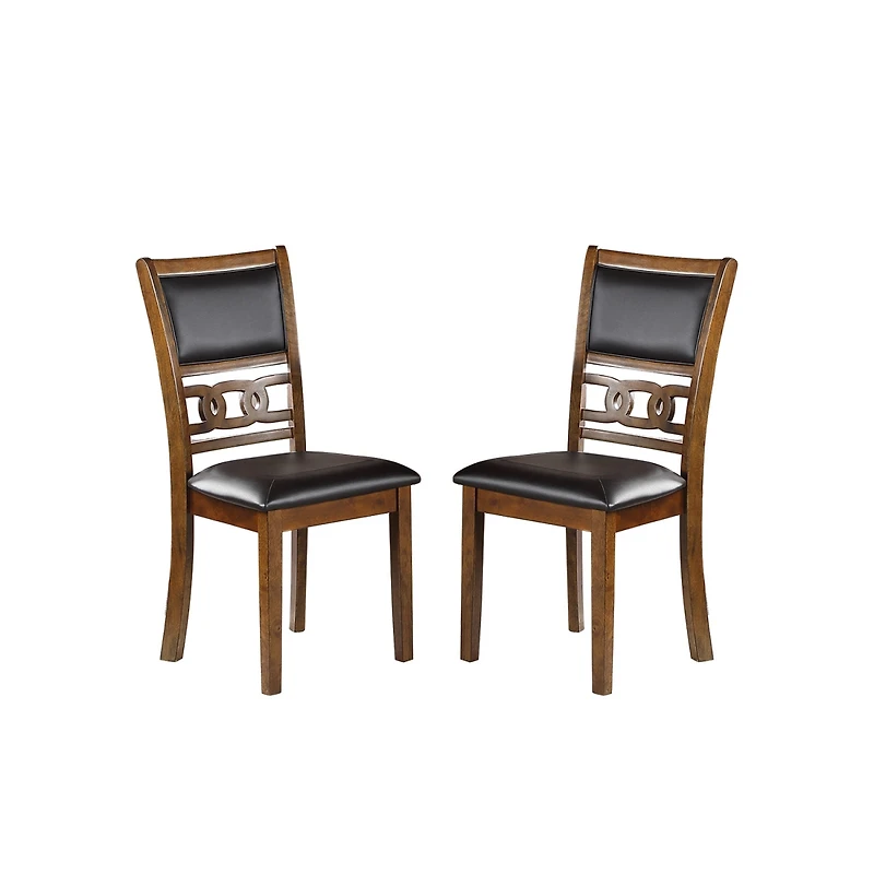 Streamdale Set Of 2 Upholstered Dining Chair In Walnut Finish