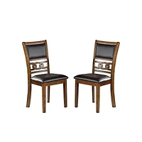Streamdale Set Of 2 Upholstered Dining Chair In Walnut Finish
