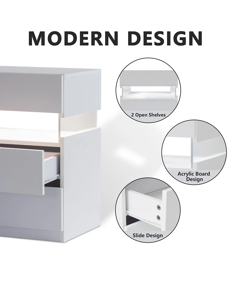 Streamdale Cubehom Led Nightstand Modern Lighting for a Dreamy Atmosphere