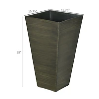Elegant Stackable Wood-Look Outdoor Planters (Set of 3)