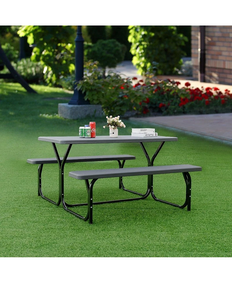 Slickblue Picnic Table Bench Set for Outdoor Camping