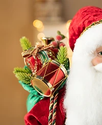 Glitzhome 18 H Christmas Traditional Santa Figurine with Porcelain Face