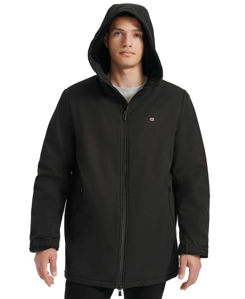Champion Men's Performance Hooded, Faux Sherpa-Lined Peacoat Jacket