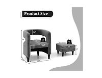 Slickblue Comfy Accent Armchair with Footrest-Grey