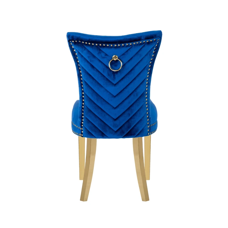 Streamdale Eva 2 Piece Legs Dining Chairs Finished With Velvet Fabric