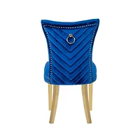Streamdale Eva 2 Piece Legs Dining Chairs Finished With Velvet Fabric