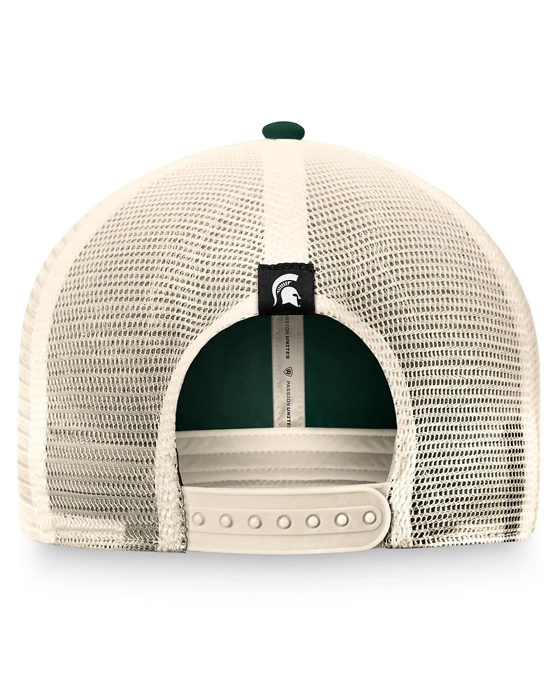 Top of the World Men's Green Michigan State Spartans Refined Trucker Adjustable Hat