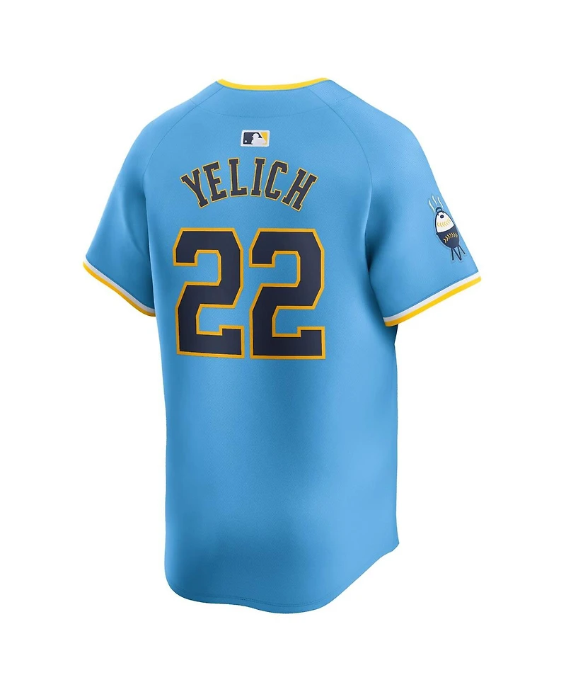 Nike Men's Christian Yelich Powder Blue Milwaukee Brewers City Connect Limited Player Jersey