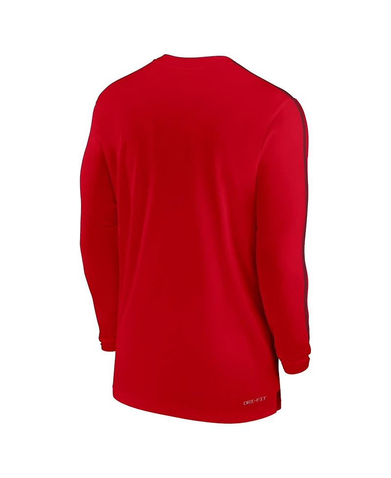 Nike Men's Georgia Bulldogs 2024 Sideline Coach Uv Performance Long Sleeve T-Shirt