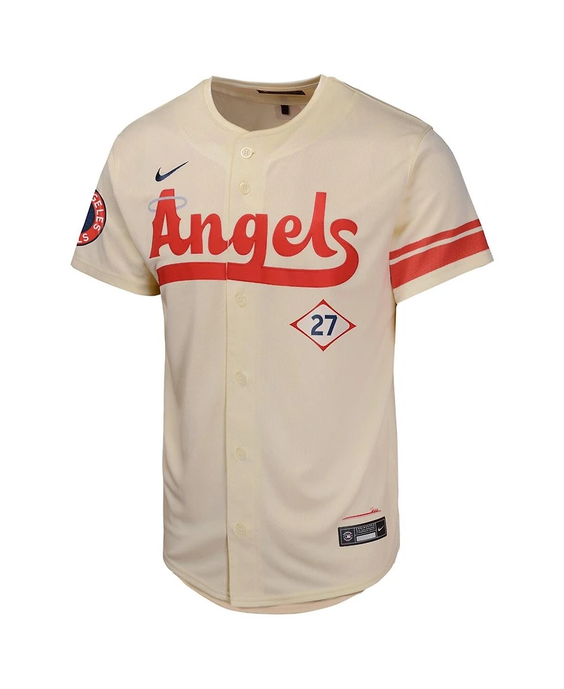 Nike Big Boy's and Girl's Mike Trout Cream Los Angeles Angels City Connect Limited Player Jersey