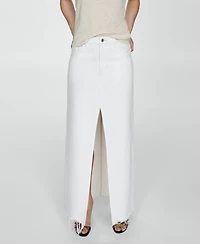 Mango Women's Slit Denim Skirt