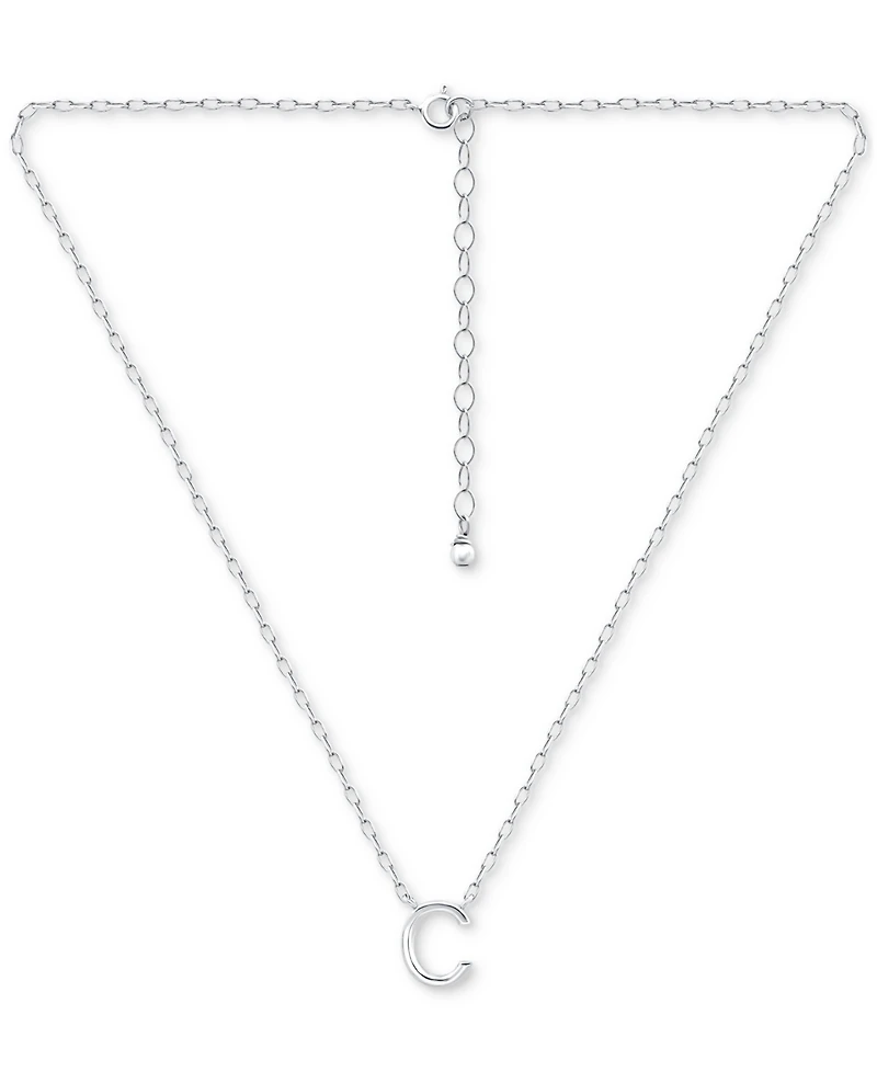 Giani Bernini Initial C Pendant Necklace in Sterling Silver, 16" + 2" extender, Created for Macy's