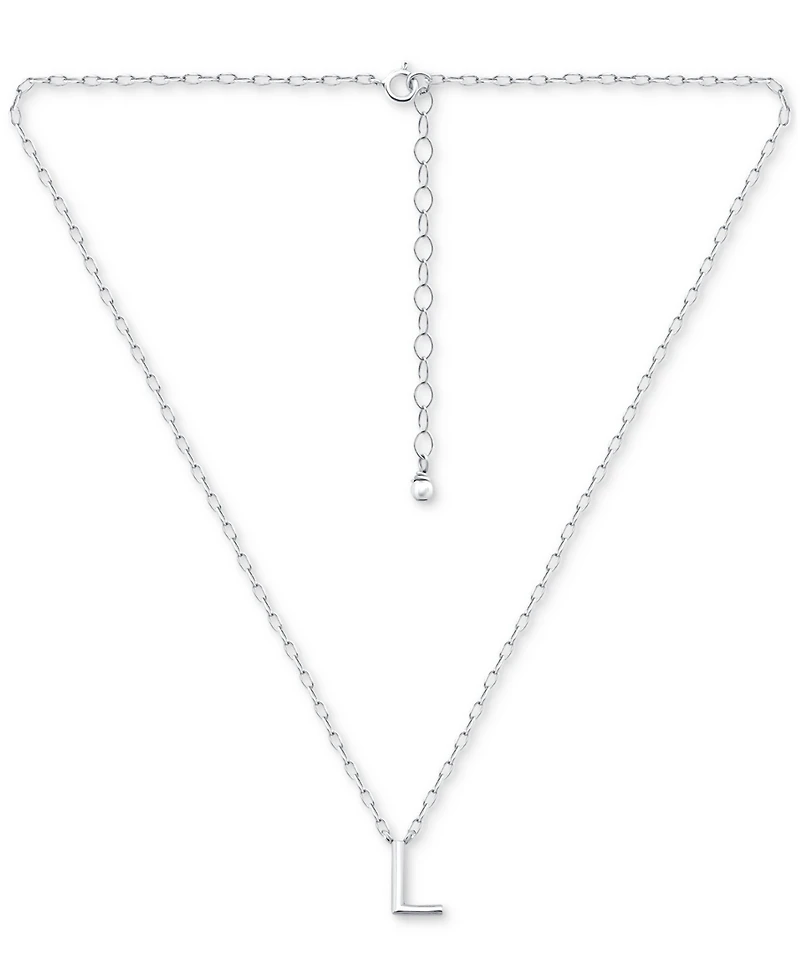 Giani Bernini Initial L Pendant Necklace in Sterling Silver, 16" + 2" extender, Created for Macy's
