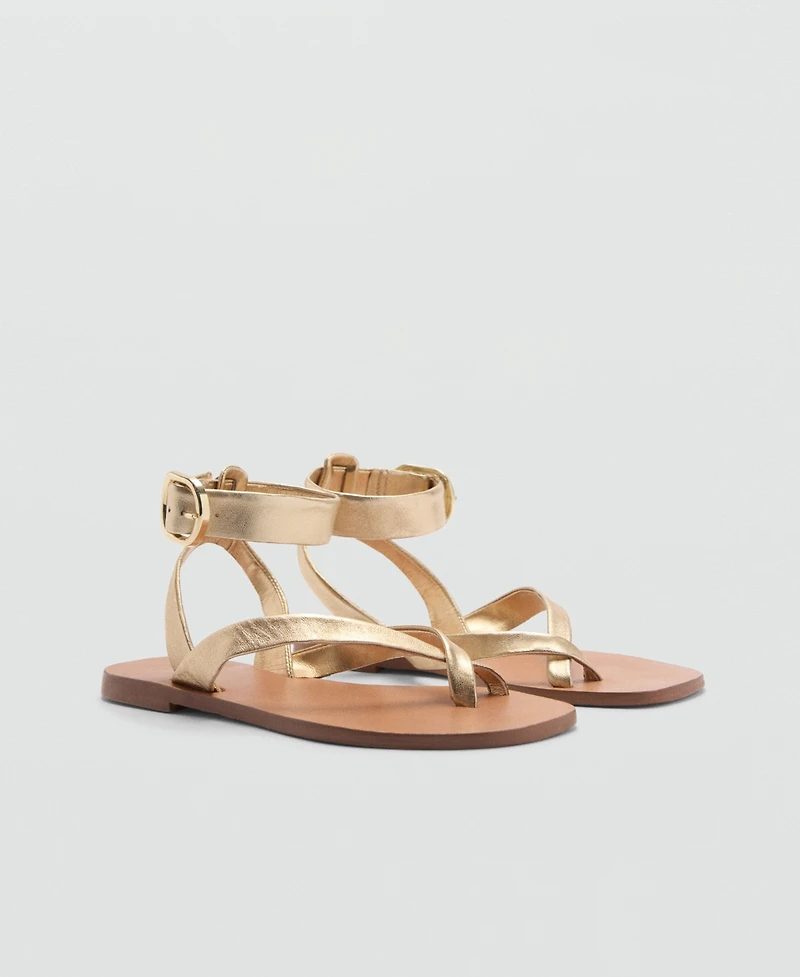 Mango Women's Leather Straps Sandals